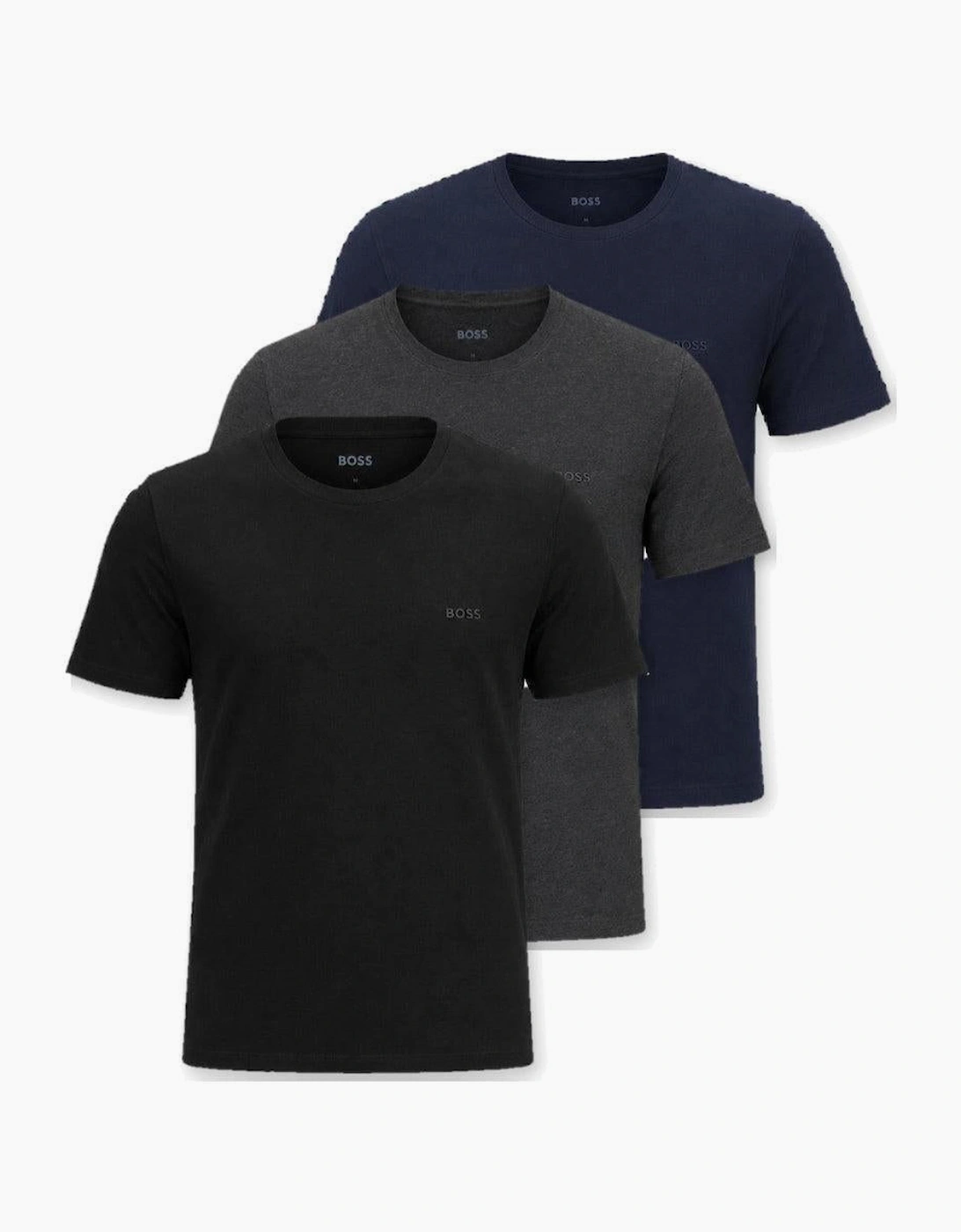 BOSS 3 Pack Classic T-Shirts Black/Dark Grey/Navy