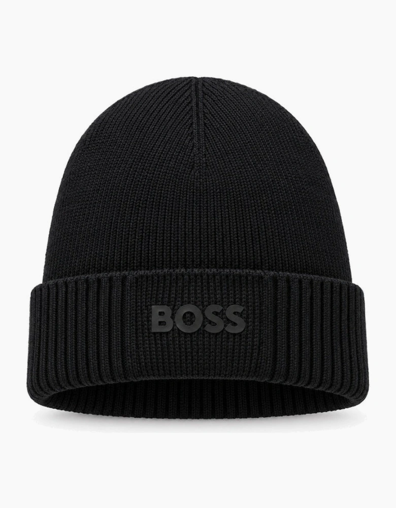 BOSS Asic Logo Beanie Hat Black