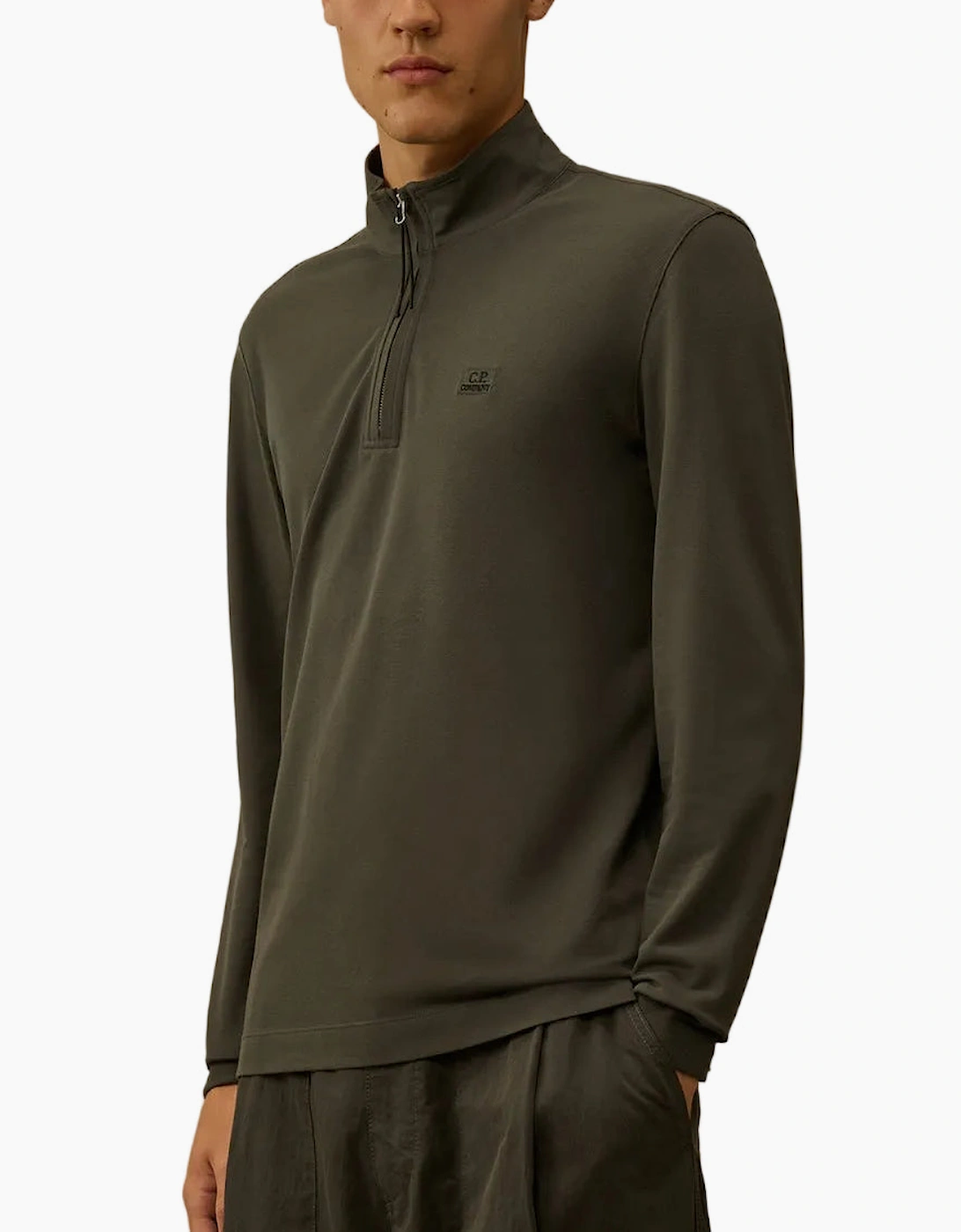 Long Sleeve Stretch Piquet Zipped Polo