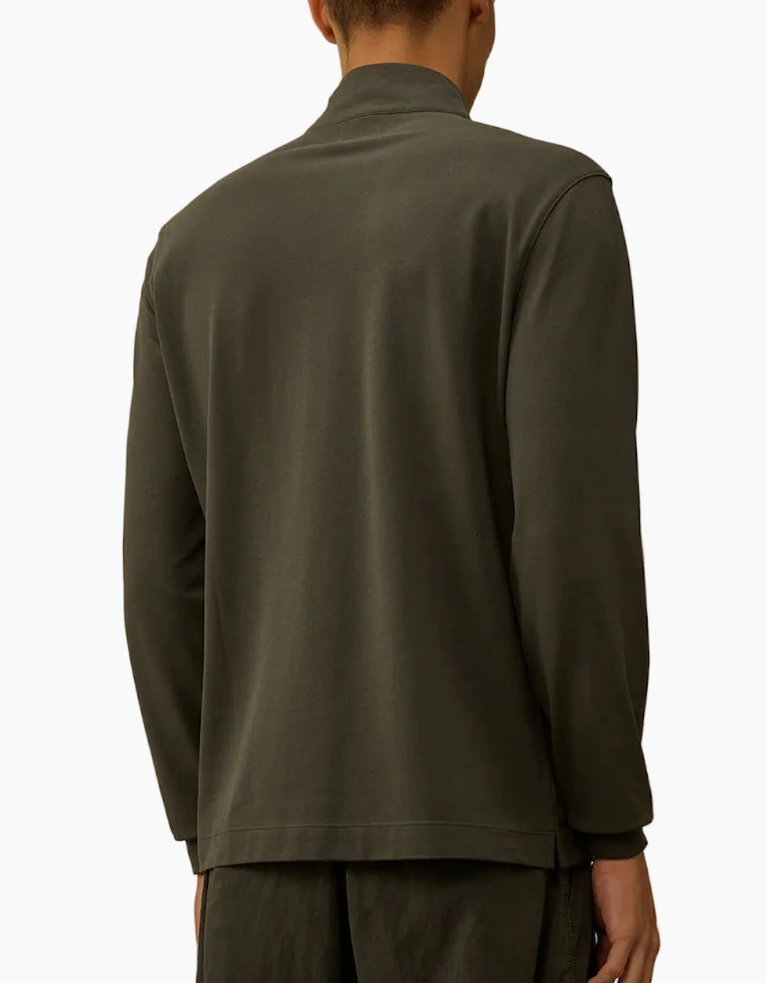 Long Sleeve Stretch Piquet Zipped Polo