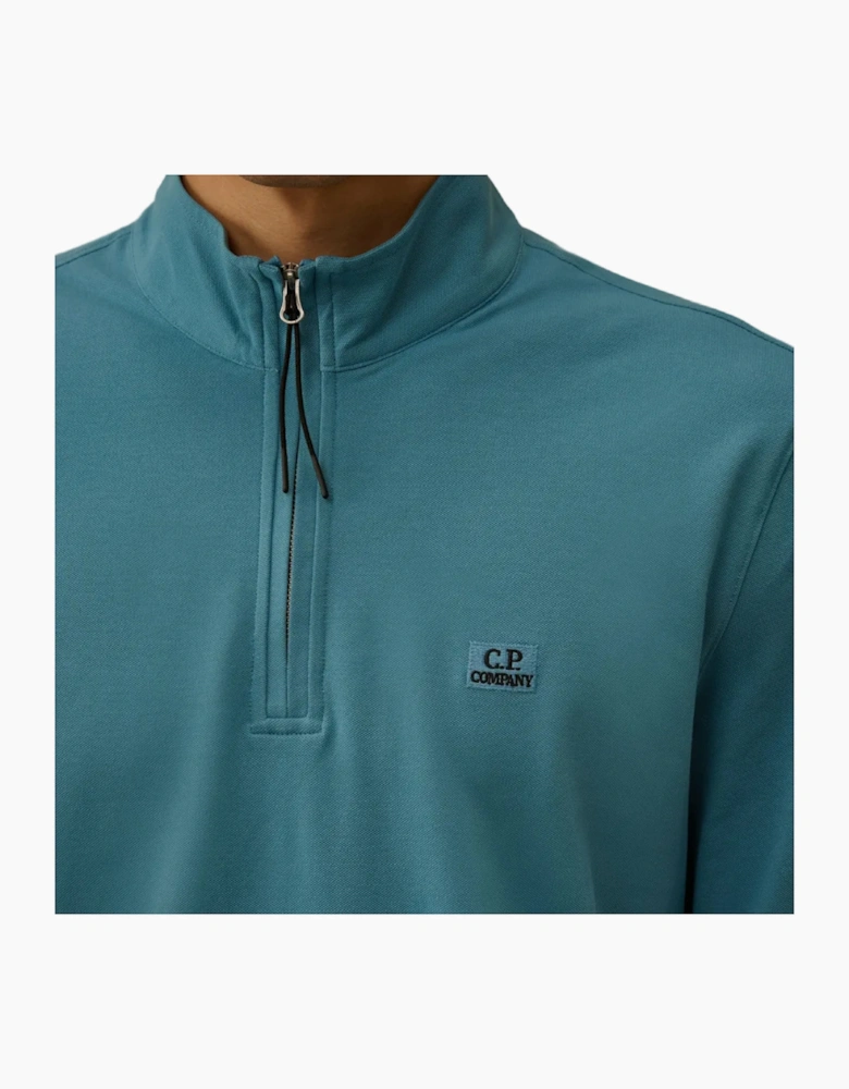 Long Sleeve Stretch Piquet Zipped Polo