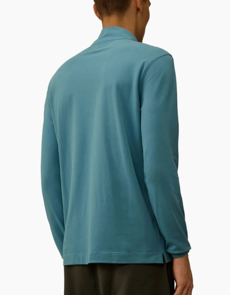 Long Sleeve Stretch Piquet Zipped Polo