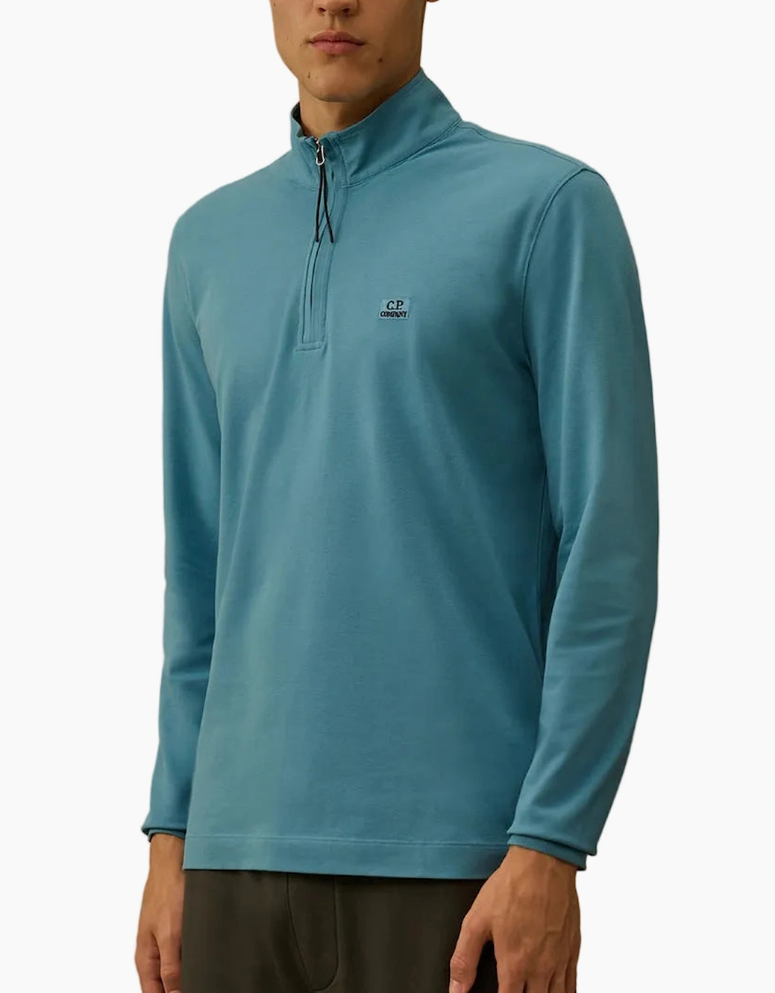 Long Sleeve Stretch Piquet Zipped Polo