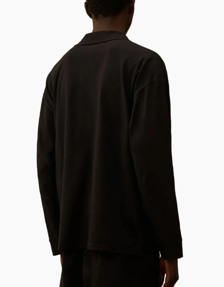 Long Sleeve Embroidered Logo Jersey Polo