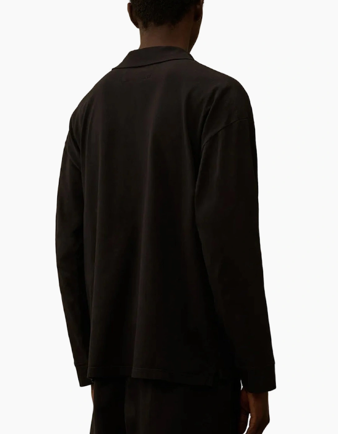 Long Sleeve Embroidered Logo Jersey Polo