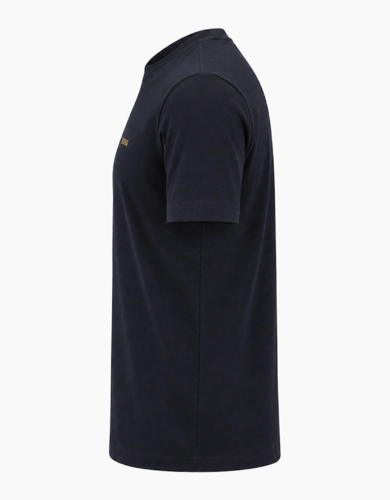 BOSS Crew Neck Tee T-Shirt Dark Blue Gold Logo