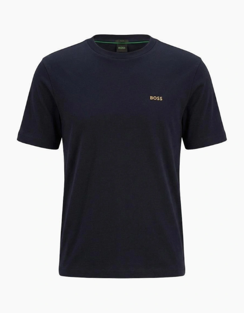 BOSS Crew Neck Tee T-Shirt Dark Blue Gold Logo
