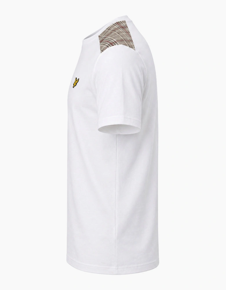 Lyle & Scott Check Panelled T-Shirt White