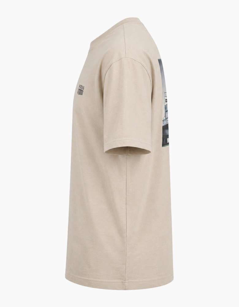BOSS Te Brutalism Graphic T-Shirt Open Grey