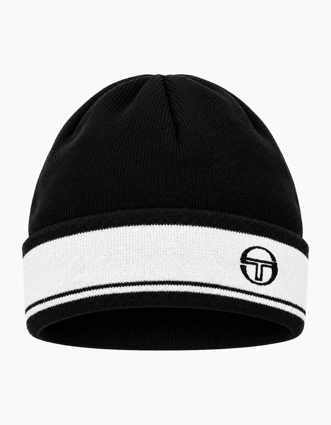 Sergio Tacchini Sellarz Jacquard Stripe Beanie Hat Black/White