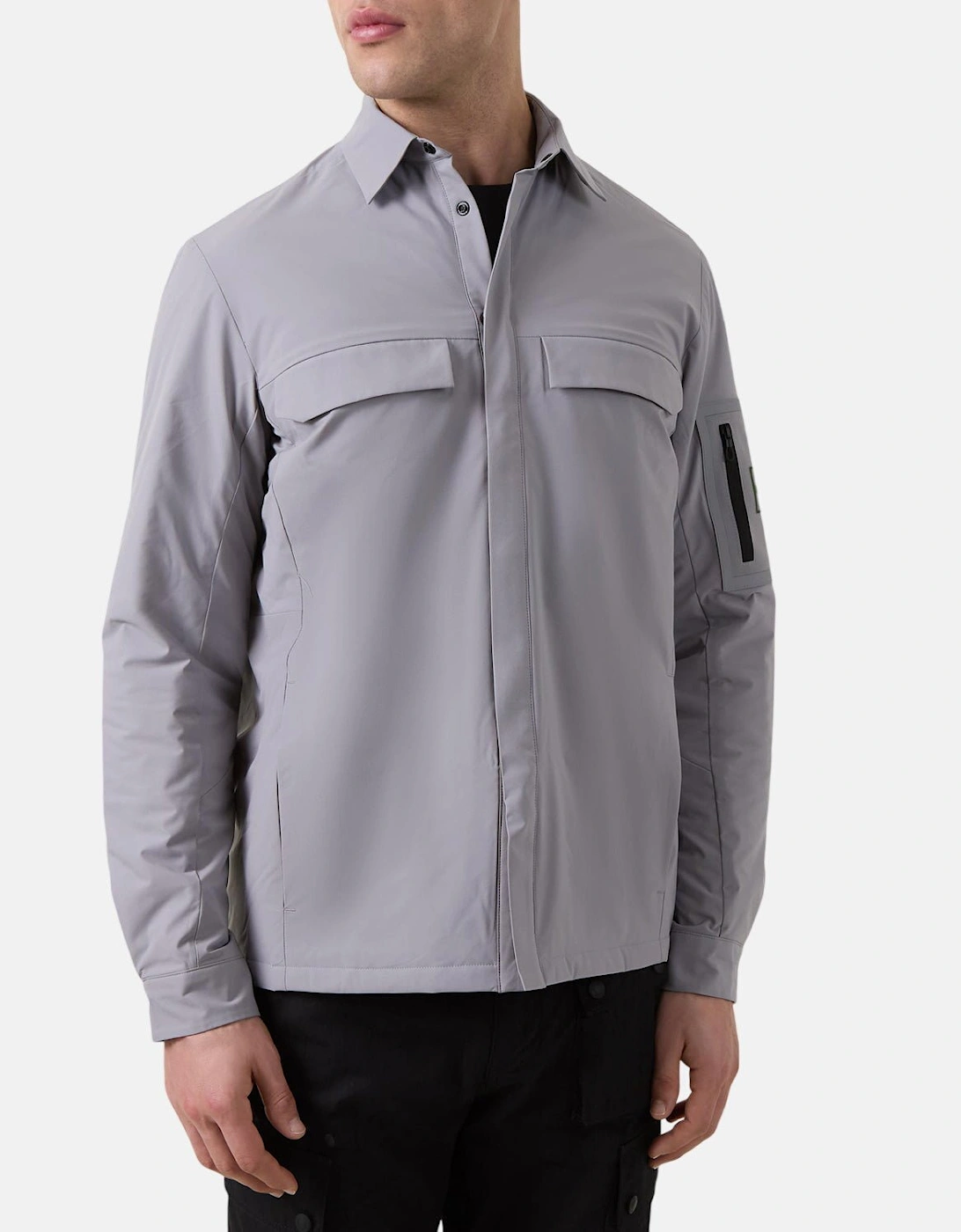 BOSS Tour Overshirt Open Grey