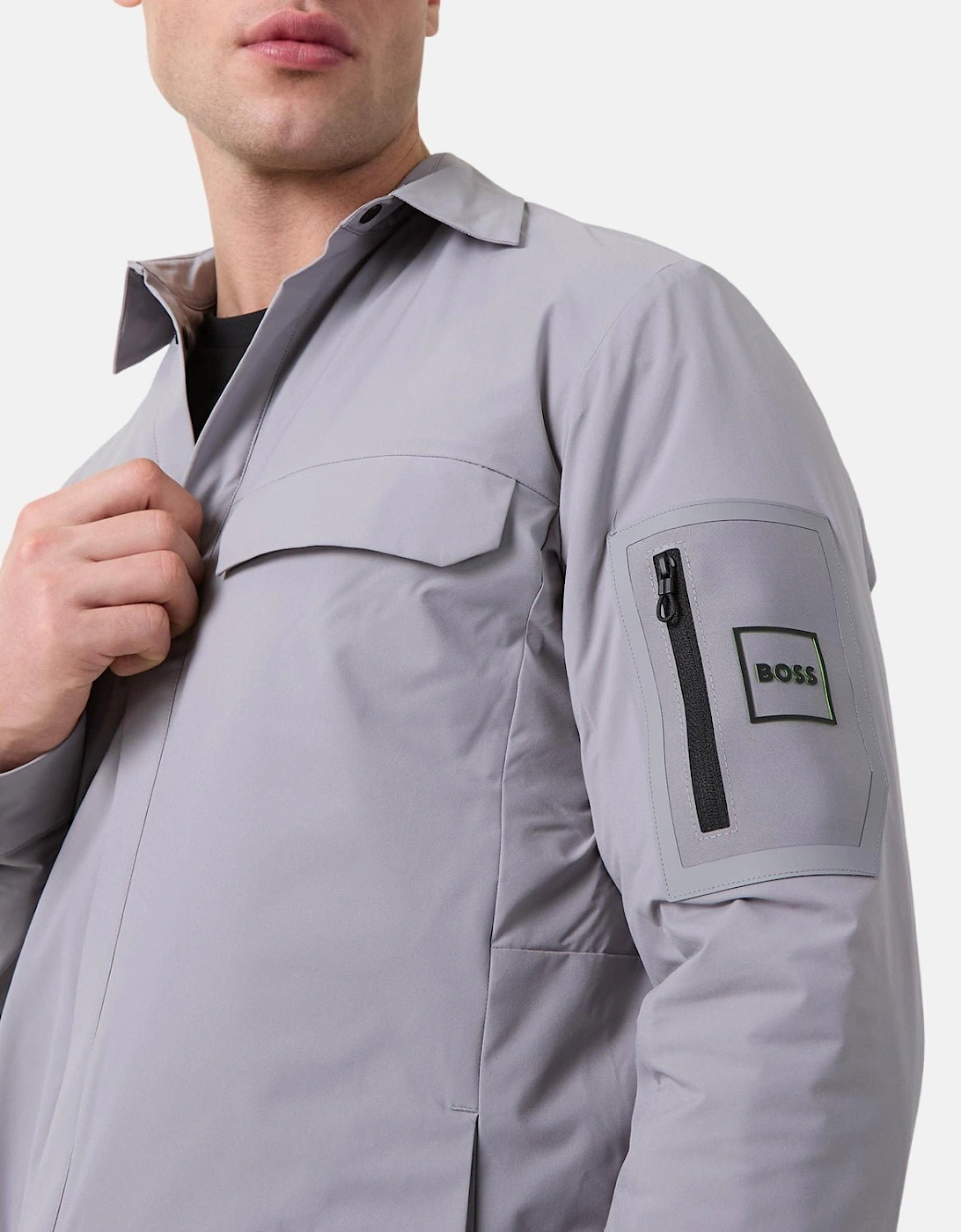 BOSS Tour Overshirt Open Grey