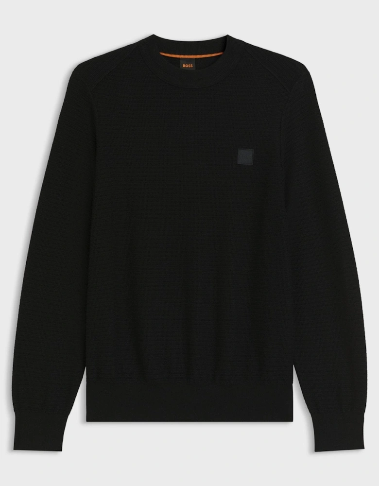 BOSS Anion Piqué Knit Jumper Black