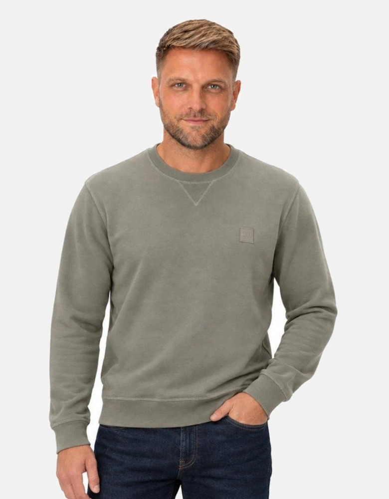 BOSS Reg Fit Westart Sweatshirt Open Grey