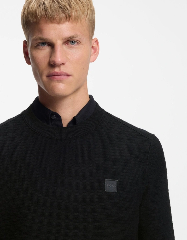 BOSS Anion Piqué Knit Jumper Black