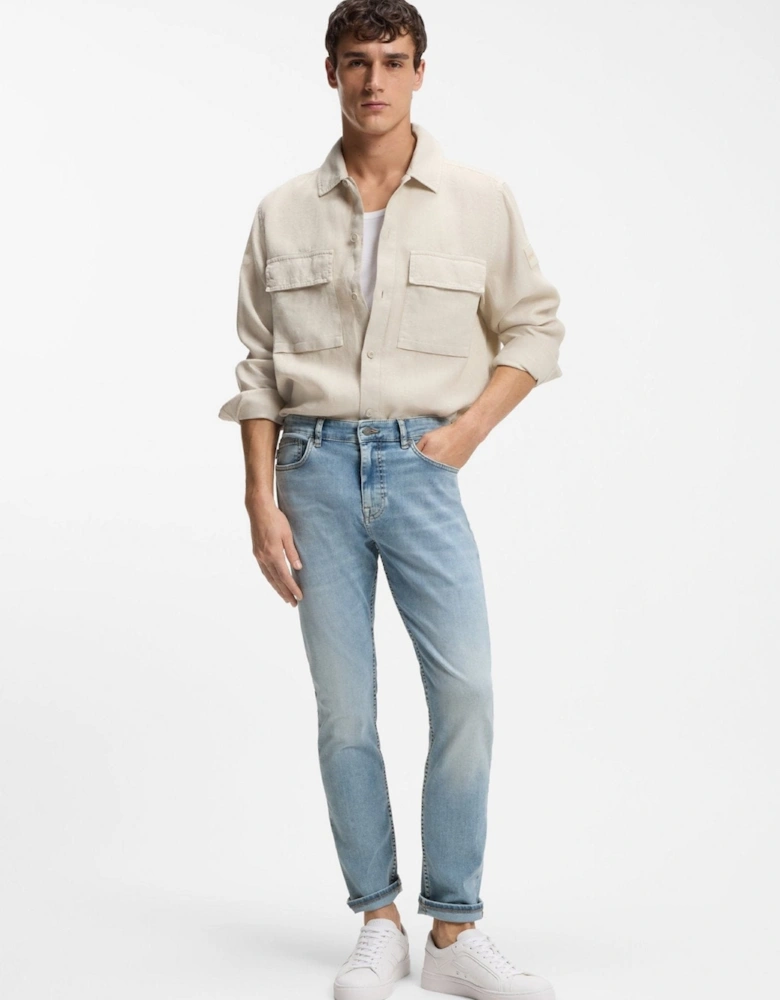 BOSS Delaware Soft Motion Slim Fit Jeans Light Blue