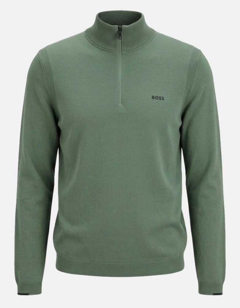 BOSS Ever-X Zip Neck Jumper Green