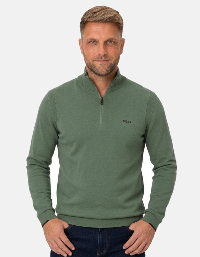 BOSS Ever-X Zip Neck Jumper Green