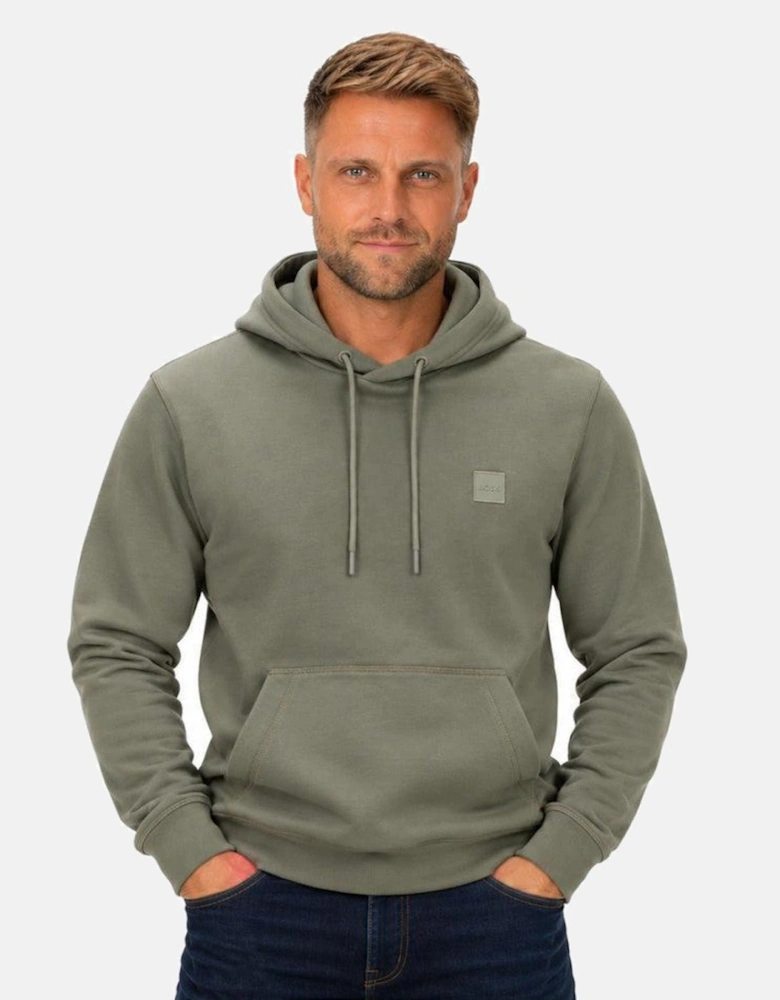BOSS Wetalk Logo Patch Hoodie Open Grey