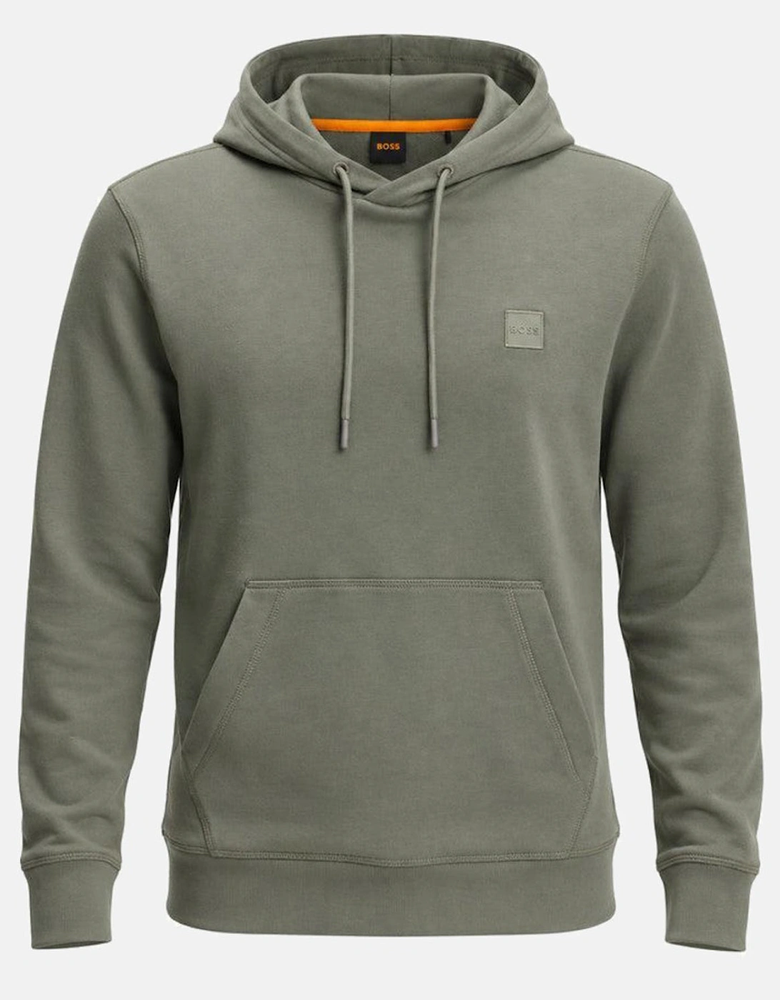 BOSS Wetalk Logo Patch Hoodie Open Grey