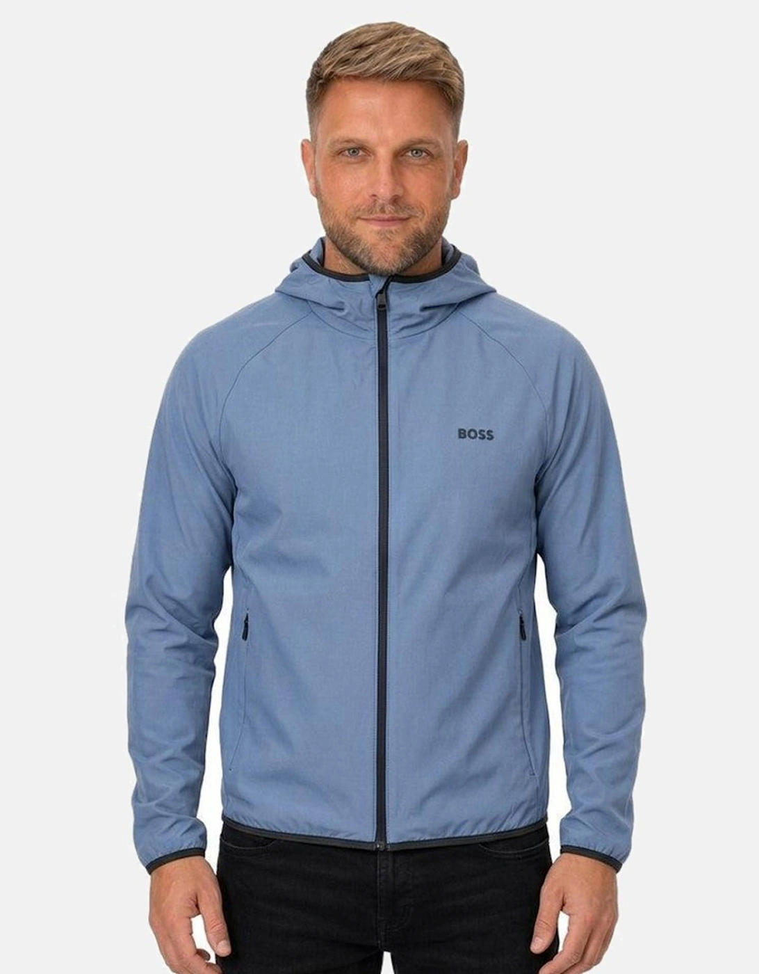 BOSS Commuter Hooded Jacket Steel Blue