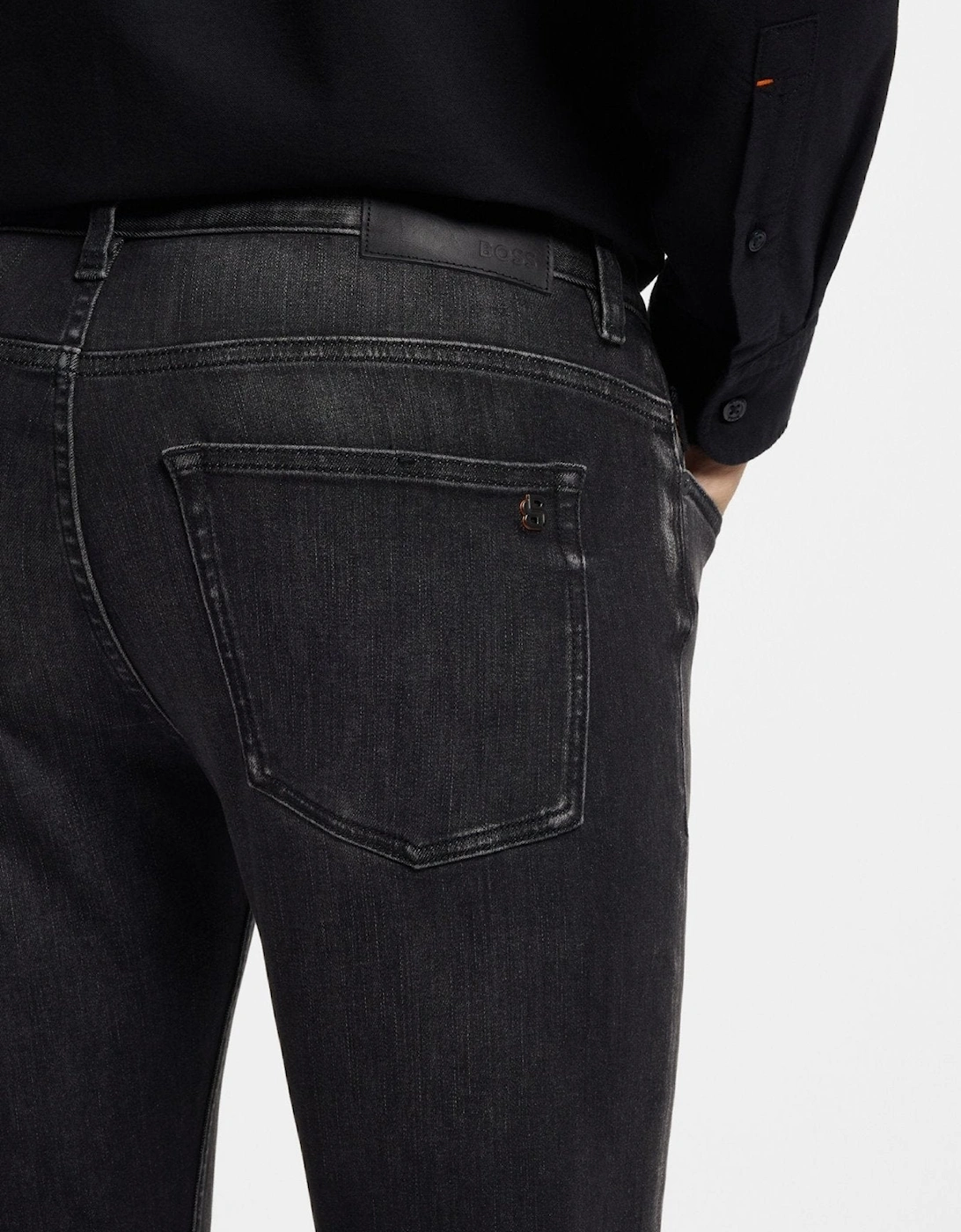 BOSS Delaware Slim Fit Stretch Jeans Black