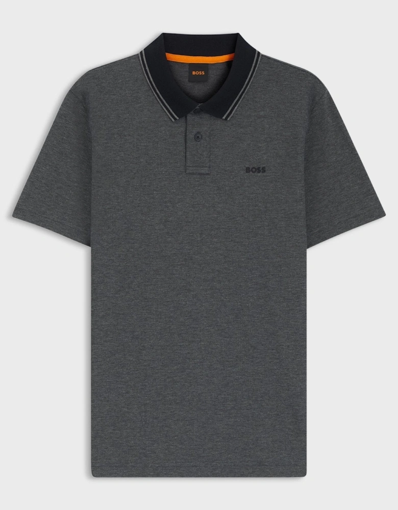 BOSS Relaxed Fit Oxford Piqué New Polo Shirt Dark Blue