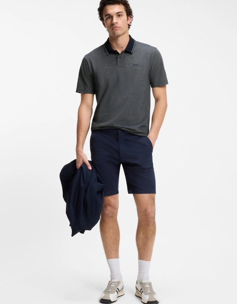 BOSS Relaxed Fit Oxford Piqué New Polo Shirt Dark Blue