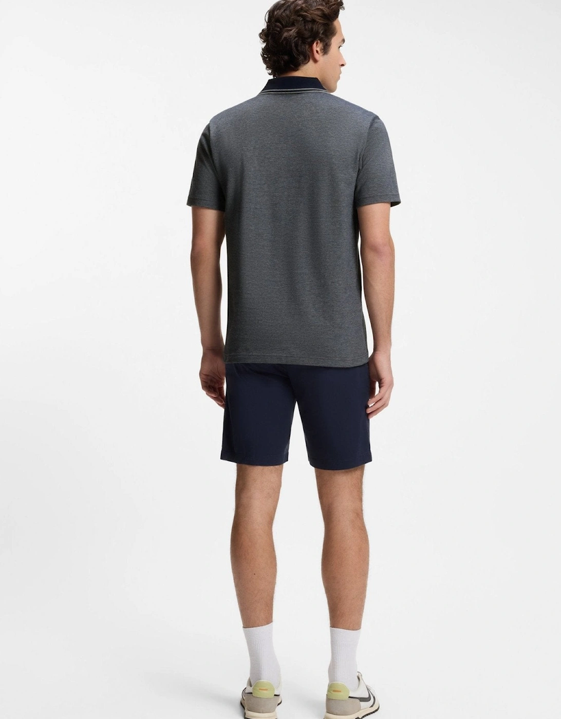 BOSS Relaxed Fit Oxford Piqué New Polo Shirt Dark Blue