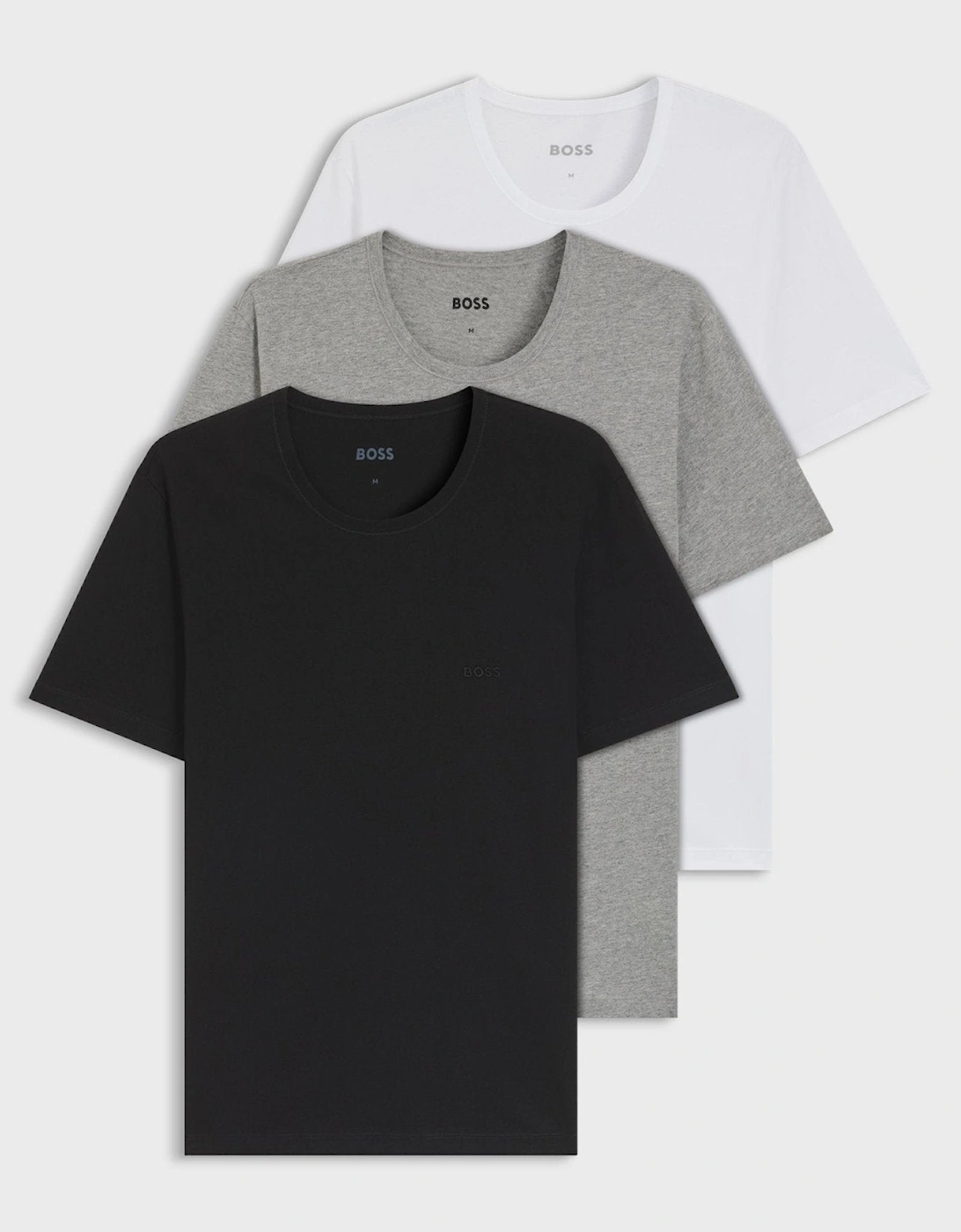 BOSS 3 Pack Classic T-Shirts White/Grey/Black