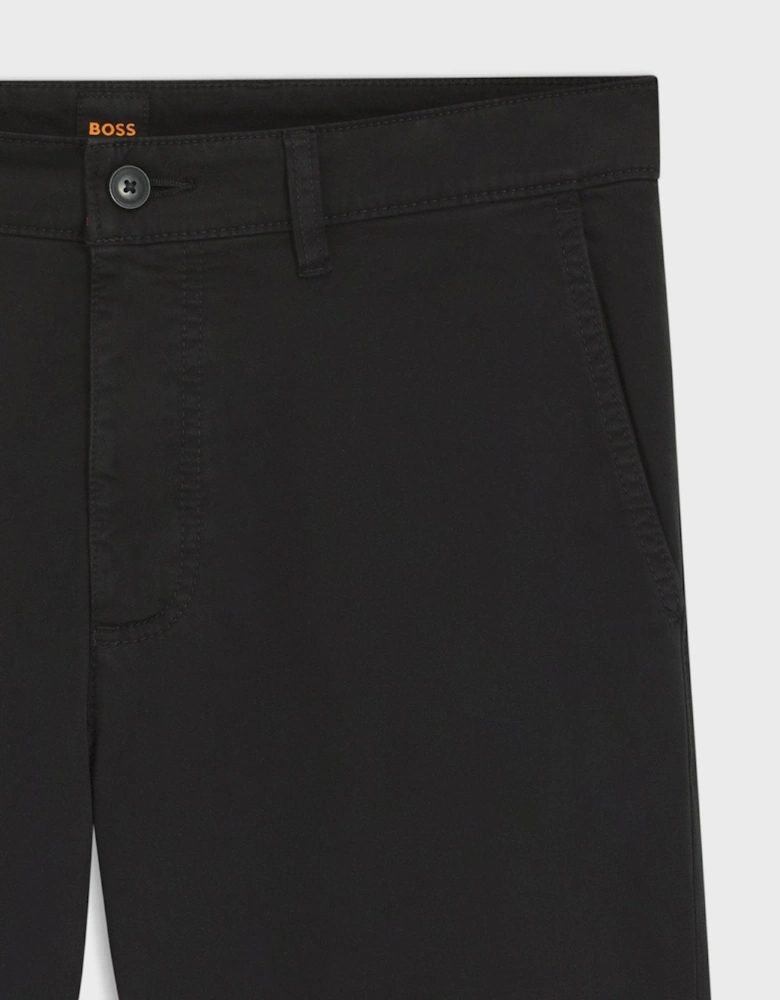 BOSS Regular Fit Satin Chinos Black
