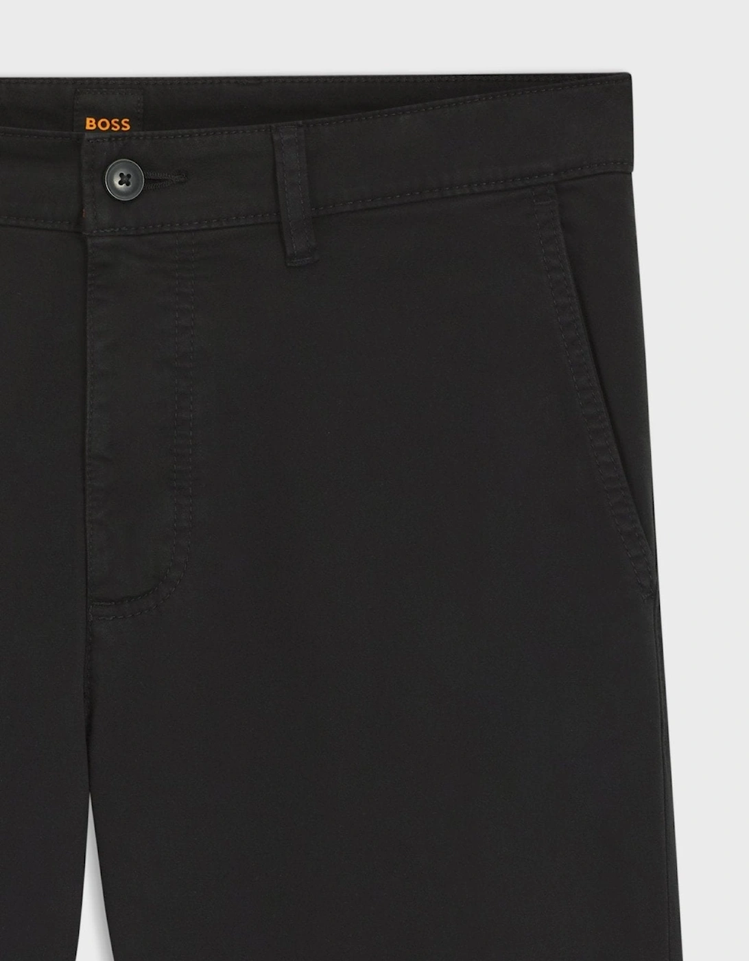 BOSS Regular Fit Satin Chinos Black