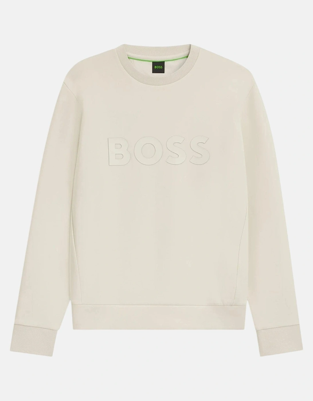 BOSS Salbo Tonal Logo Sweatshirt Open White