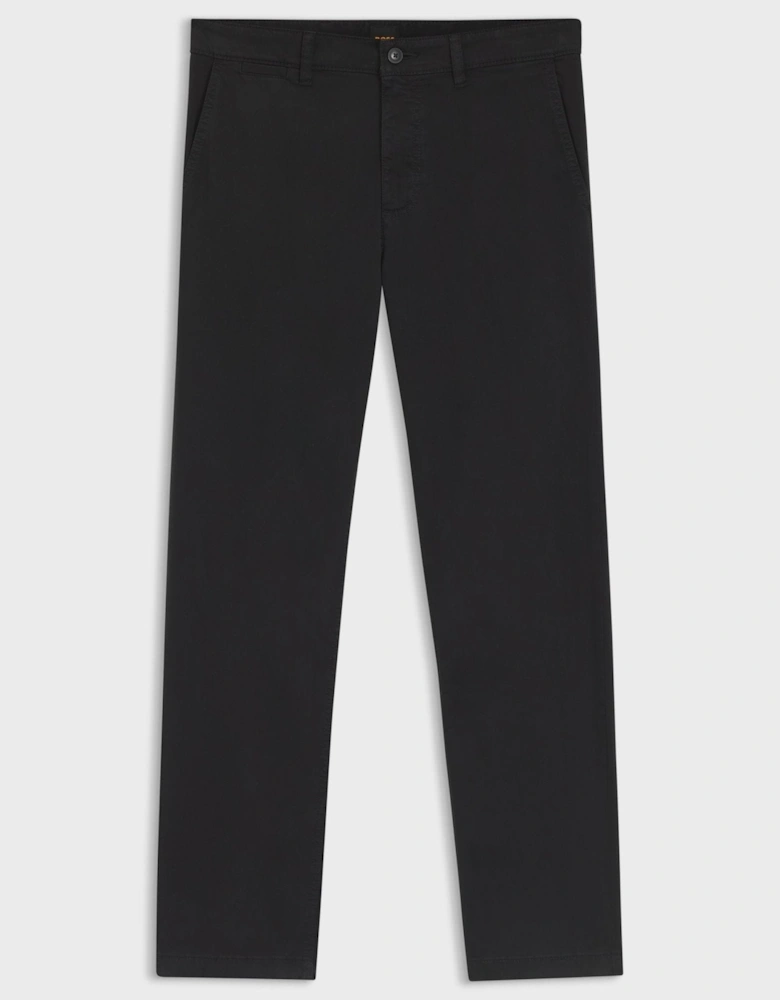 BOSS Regular Fit Satin Chinos Black