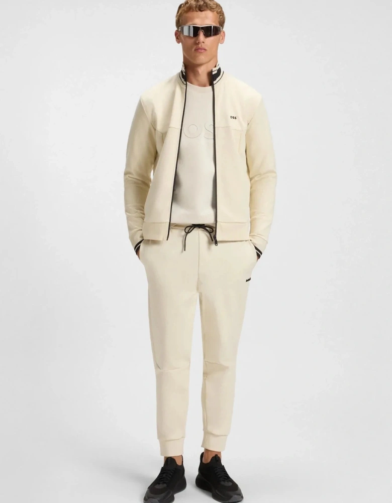 BOSS Salbo Tonal Logo Sweatshirt Open White