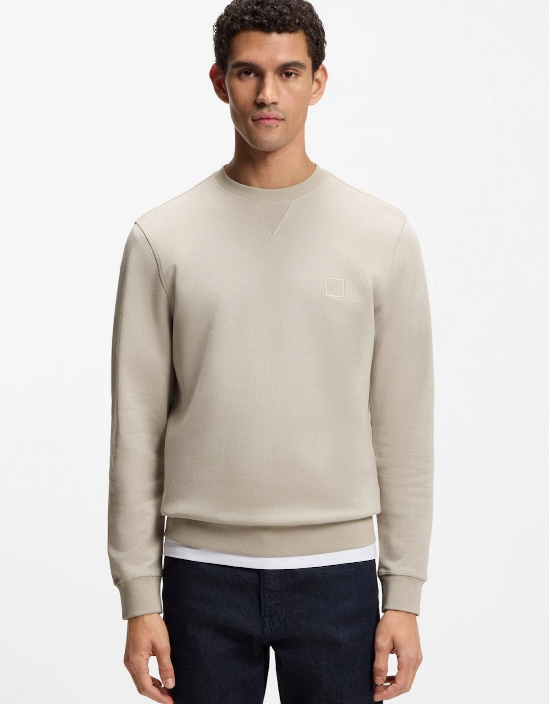 BOSS Reg Fit Westart Sweatshirt Light Grey