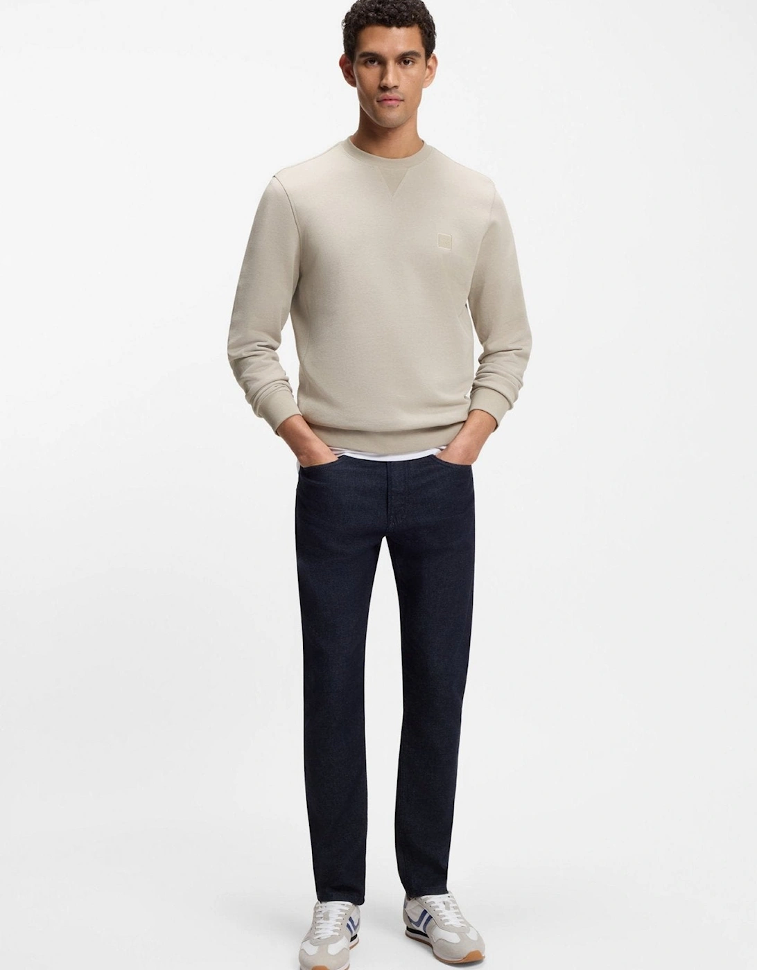 BOSS Reg Fit Westart Sweatshirt Light Grey
