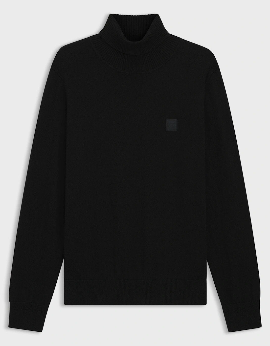 BOSS Akiro Roll Neck Logo Jumper Black