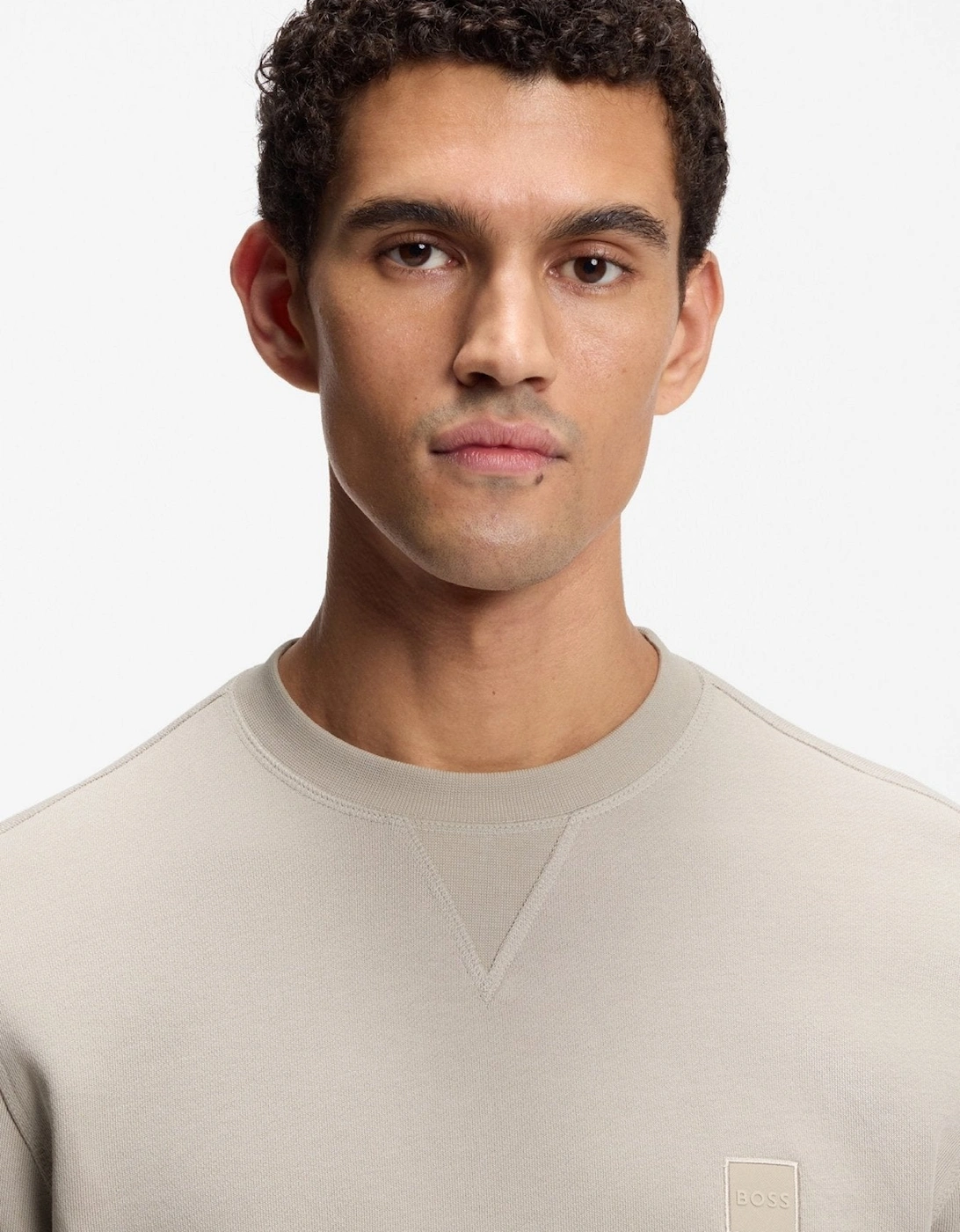 BOSS Reg Fit Westart Sweatshirt Light Grey