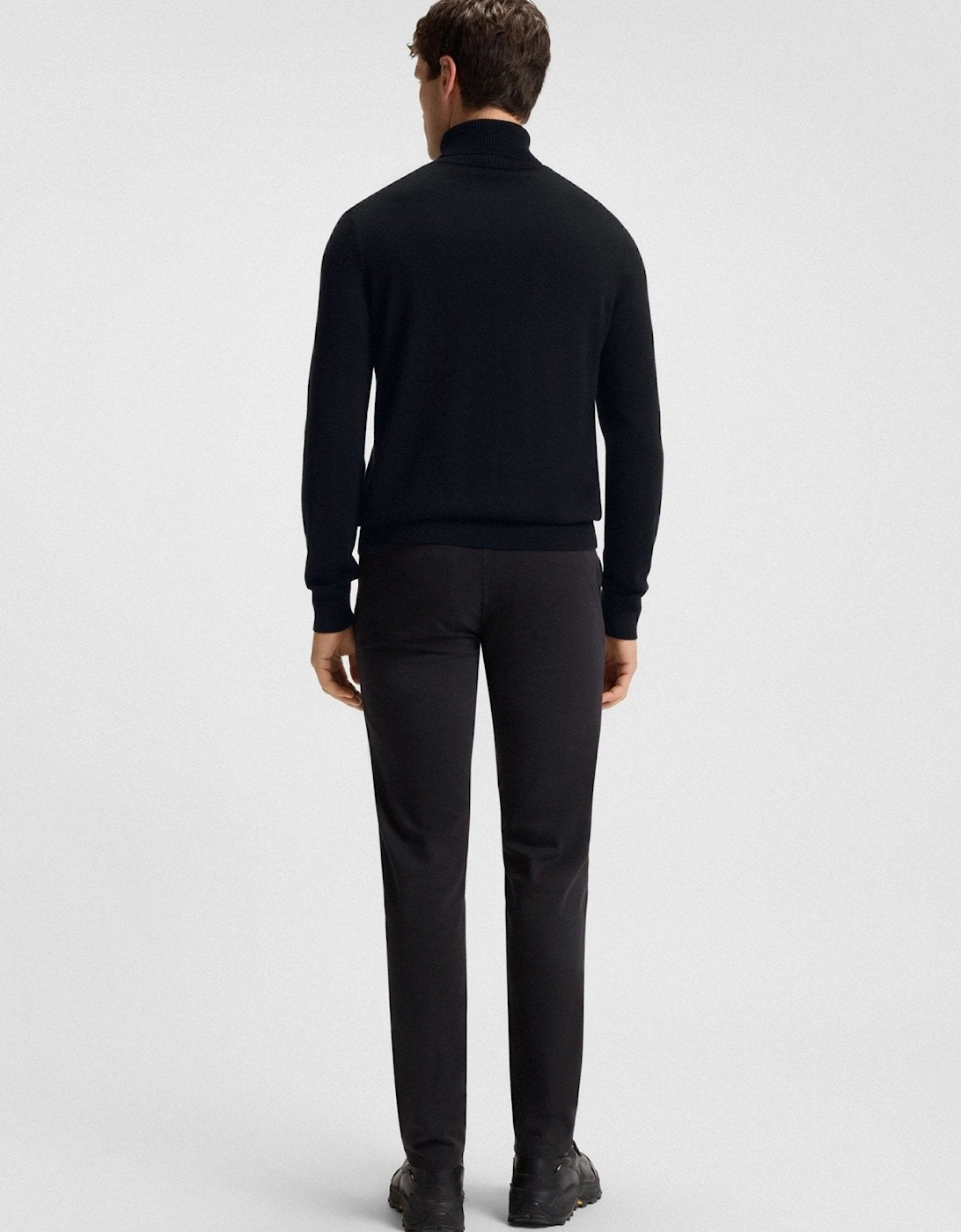 BOSS Akiro Roll Neck Logo Jumper Black