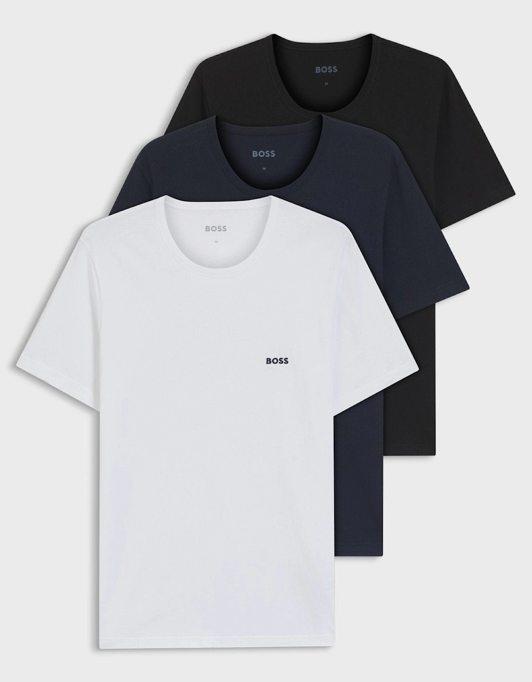 BOSS 3 Pack Classic T-Shirts White Navy Black