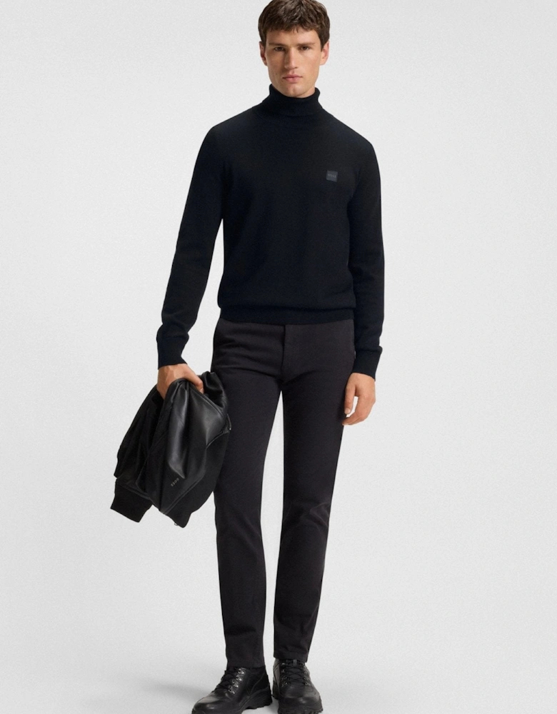 BOSS Akiro Roll Neck Logo Jumper Black