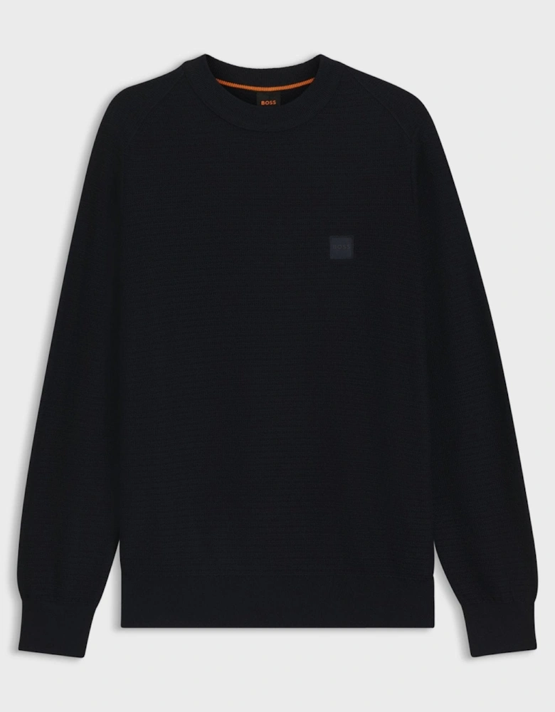 BOSS Anion Piqué Knit Jumper Dark Blue