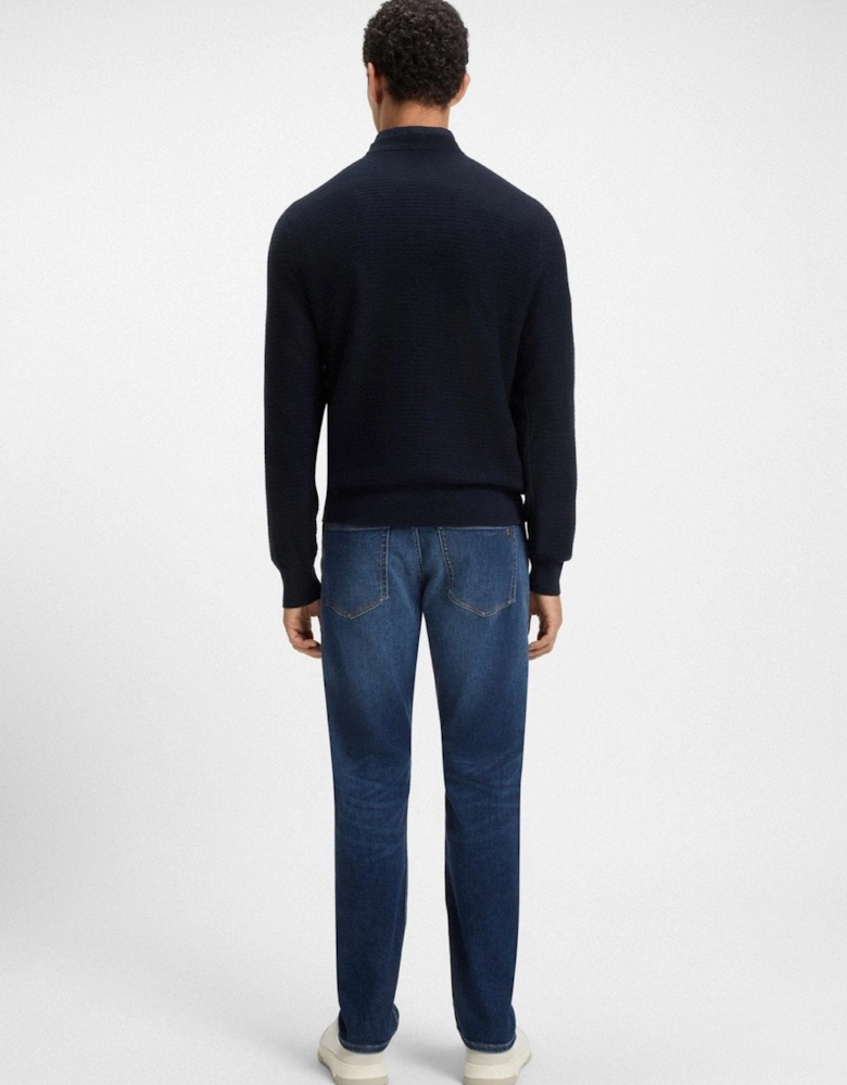 BOSS Anion Piqué Knit Jumper Dark Blue