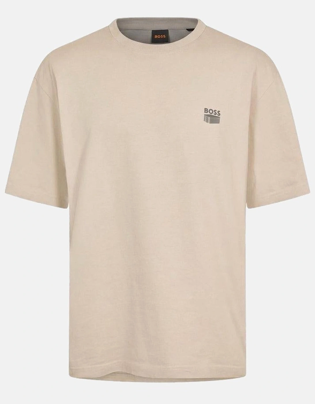 BOSS Te Brutalism Graphic T-Shirt Open Grey