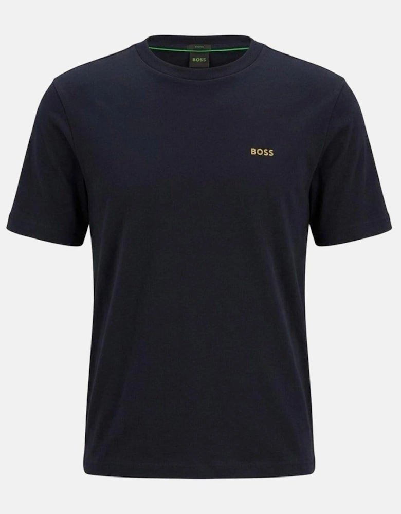 BOSS Crew Neck Tee T-Shirt Dark Blue Gold Logo