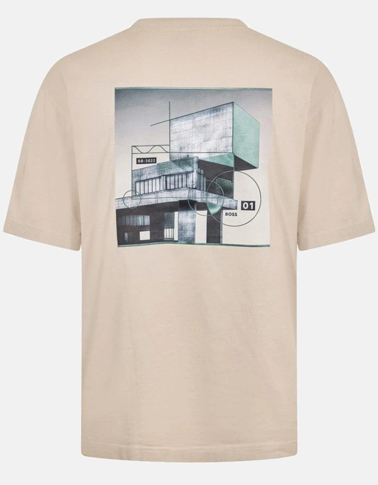 BOSS Te Brutalism Graphic T-Shirt Open Grey