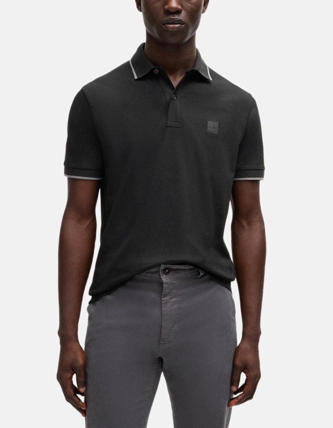 BOSS Slim Fit Passertip Polo Shirt Black