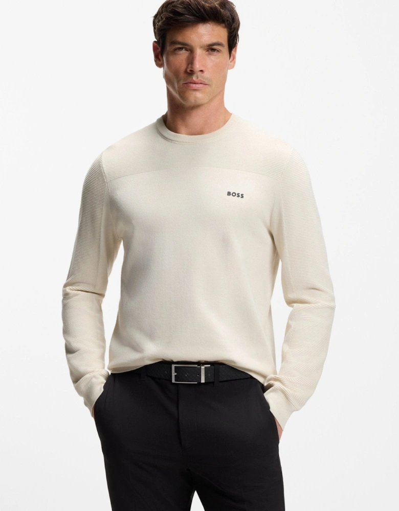 BOSS Momentum-X Crew Neck Jumper Natural