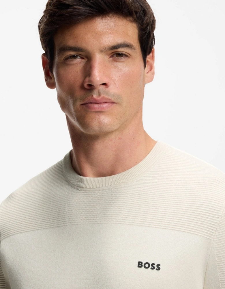 BOSS Momentum-X Crew Neck Jumper Natural